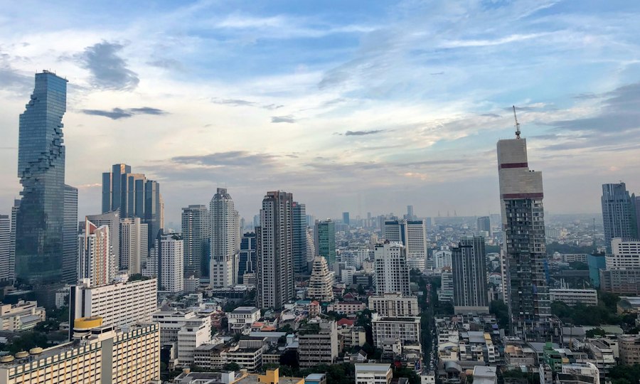 A city skyline representing local discovery and useful services
