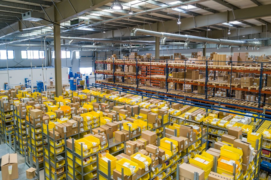 Freight warehouse prepared for shipment logistics